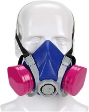 Safety Works SWX00319 Toxic Dust Respirator, Blu/Red/Gray