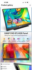 KYY Portable Monitor Latest 15.6'' USB-C HDMI Laptop Monitor w/Smart Cover Bag
