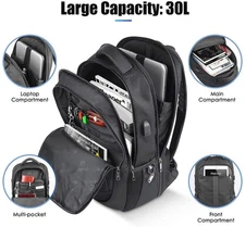 Laptop Backpack Business Travel Durable Laptop Backpack USB Port Water Resistant