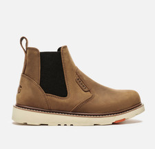 BRUNT Men's The Ohman (Soft Toe), Round Toe, Brown, 6" Slip-On Work Boot