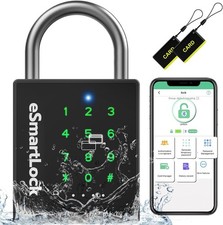 Heavy Duty Smart Padlock, Gate Lock Padlock with Key Code and RFID, Outdoor Weat