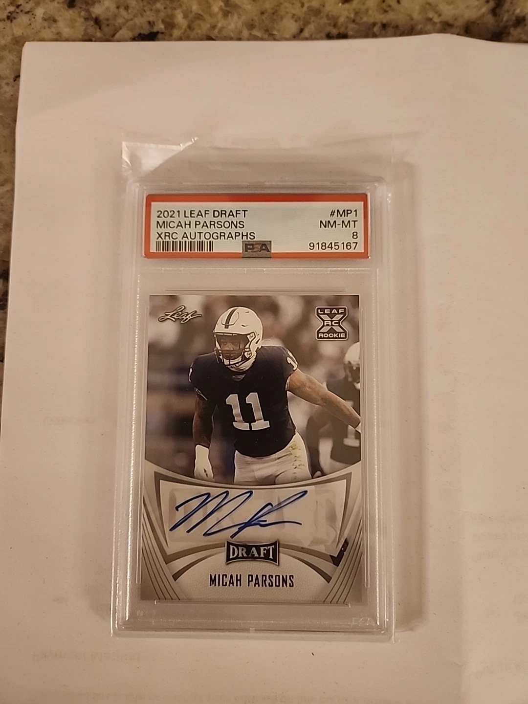 Micah Parsons Leaf Draft Xrc Autographs #MP1 Base