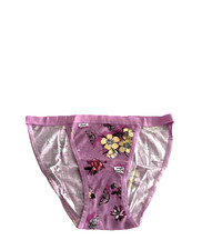 Victoria's Secret Cotton Stretch String Bikini Panty Purple Floral