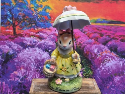 Vintage Avon Cherished Moments Come Rain or Shine Bunny  Rabbit Easter Figurine