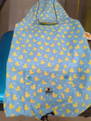 THE WORTHY DOG Rubber Duck London Dog Pet Raincoat Blue, Size Medium - Image 1 of 4