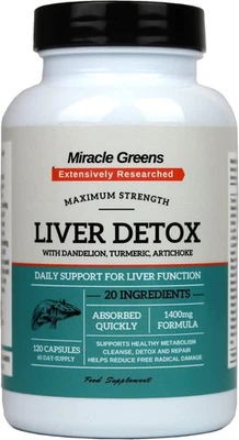 MACRO GREENS Liver Detox and Repair – 1400mg Complex | High Strength with 20 Effective...