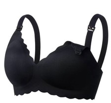 Momcozy Jelly Strip Small Nursing Bra Scalloped Edges Brand New Tags Black