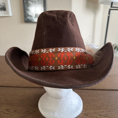 Vintage  ARTEL  Brown Suede Leather Cowboy Hat 7  1/4