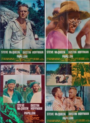 PAPILLON Italian 1F movie poster set x DUSTIN HOFFMAN STEVE