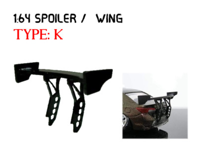 SW-K 1:64 Custom Spoiler / Wing Black Acrylic Self Assemble hot wheels tomica