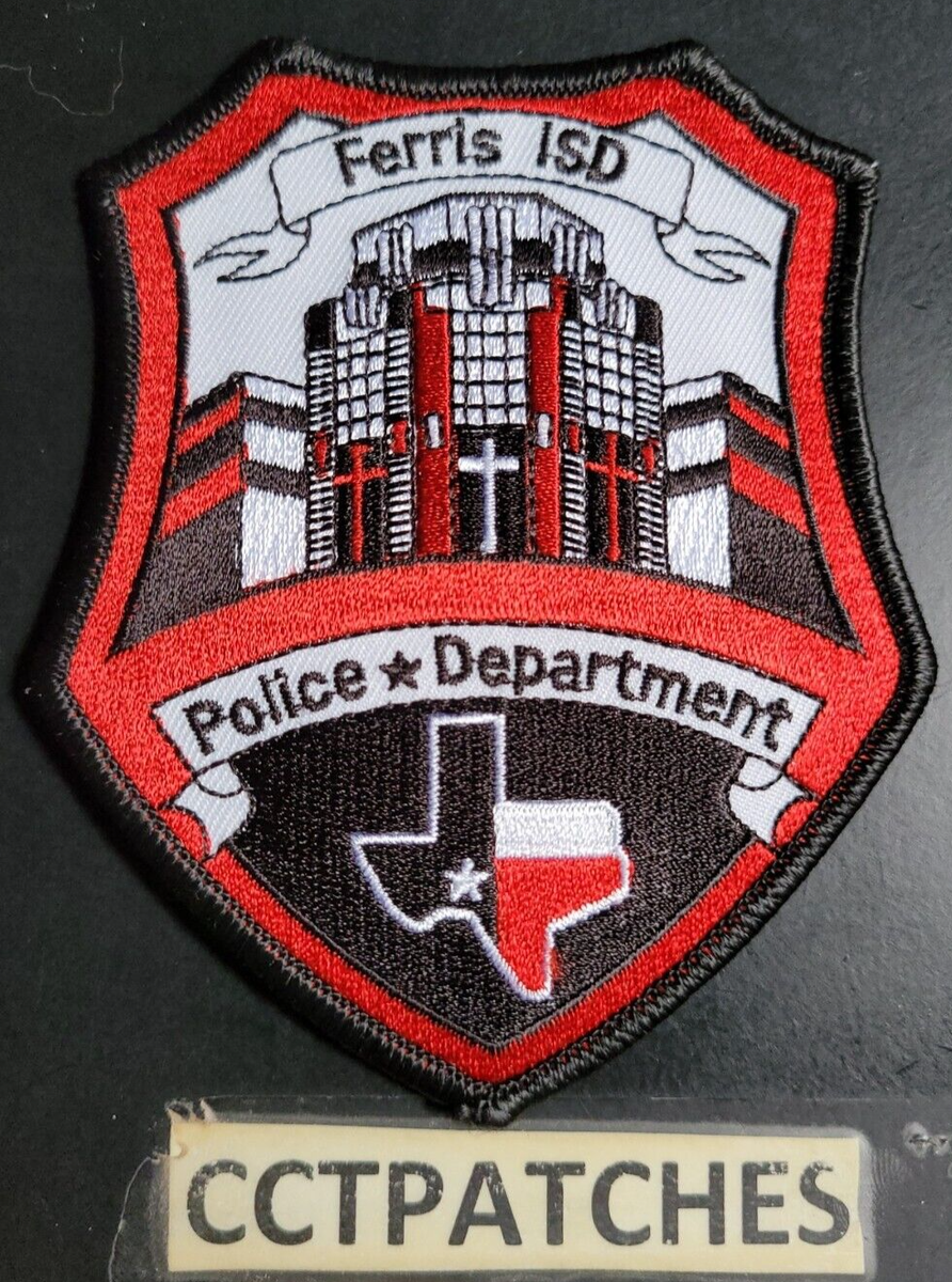 OFFICER FERRIS POLICE バッジ TEXAS FERRIS, TEXAS POLICE ISD RED SHOULDER PATCH TX | eBay