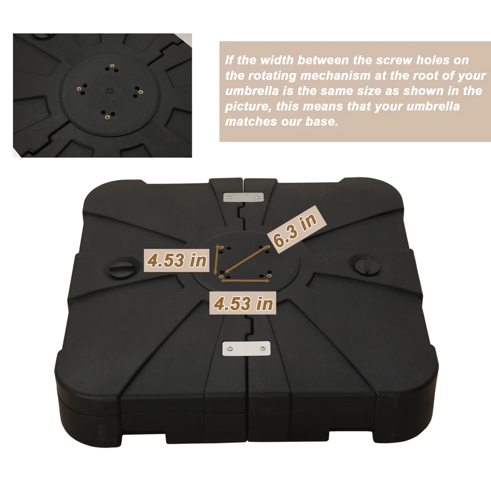 Soporte para sombrilla de patio base CASAINC para mercado exterior de 11 pies desplazado voladizo Foto 3 de 4