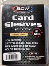 BCW Trading Card Sleeves 1 Unopened pack of 100 For Thick cards With Tracking!