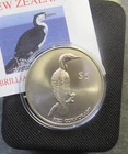 New Zealand 2000 Pied Cormorant  Five 5 Dollar Coin NICE in case