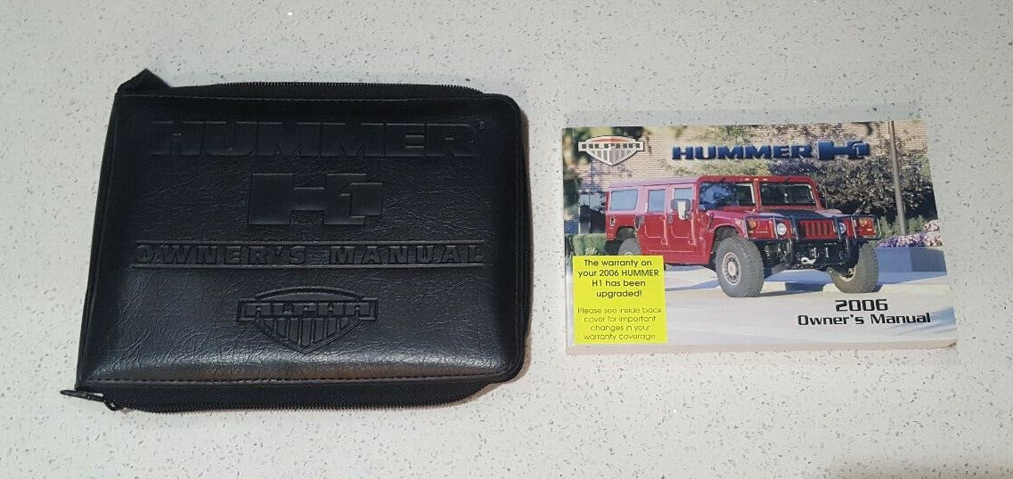 2006 HUMMER H1 ALPHA OWNERS MANUAL with leather cover book case