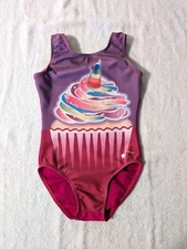 TINY TODDLER Destira Gymnastics Leotard XXS 2XS small Birthday Unicorn Cupcake