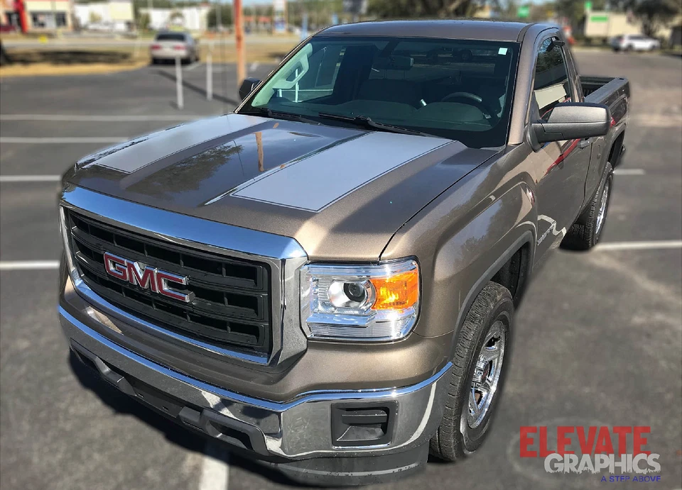 Calcomanías para GMC Sierra Rally capó puerta trasera rayas gráficos 3M pegatinas 2014-2018 Foto 3 de 4
