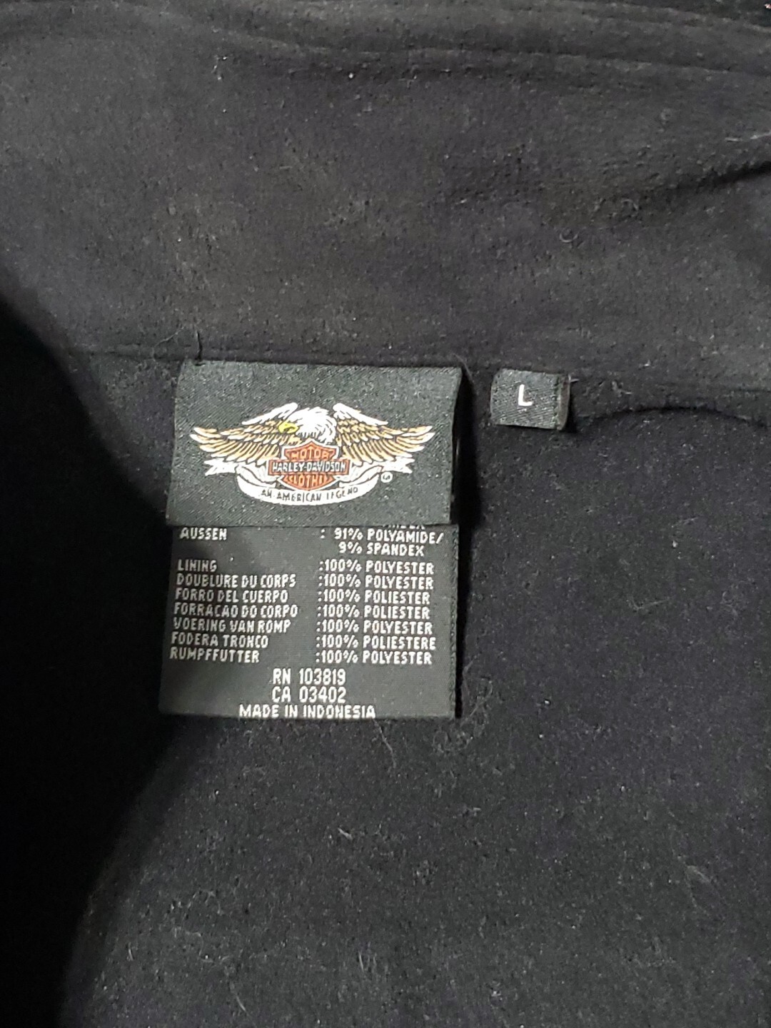 Harley Davidson Men's Orange Black Motorcycle  Biker Safety Jacket Large