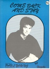 PAUL YOUNG "COME BACK AND STAY" SHEET MUSIC-1984-EXTREMELY RARE-ON SALE-VINTAGE