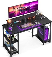 ODK Gaming Schreibtisch 120X50 Schwarz PC Tisch Mit MonitorstäNder