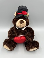GUND Frisco 9 Romantic Bear Holding Red Heart Plush Stuffed Animal READ