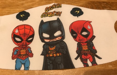 Kids Face Masks Reusable Cartoon Print Batman Spider-Man & Deadpool - 第 2/4 張圖片