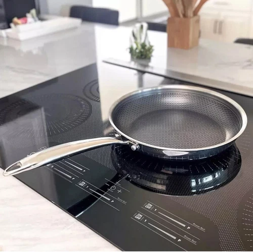 Lexi Home Hybrid Diamond Tri-ply Stainless Steel Frying Pan - Thumbnail 3