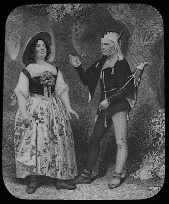 Magisches Laternendia AUDREY UND PRÜFSTEIN UM 1890 ILLUSTRATION WIE ES IHNEN GEFÄLLT