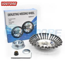10 inch Steel Wire Wheel Brush Grass Trimmer Head Weed Cleaning Garden Cutter