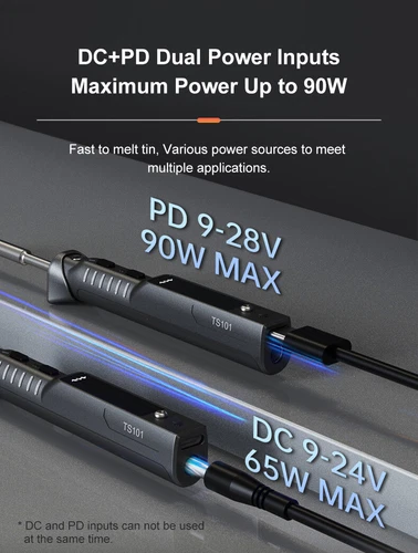 Miniware TS101  Digital Soldering Iron & B2 / BC2 / I Tip Kit Upgrade 65W DC5525 - Imagen 4 de 13