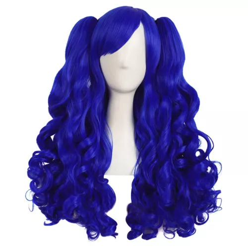 Mapof Beauty 28" Long Wavy Cosplay Wigs Lolita Curly Wavy 2 Ponytail Hair - Picture 27 of 47