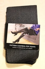 George Pattern Control Top Tights, Size 3, Color Black, New with Tags