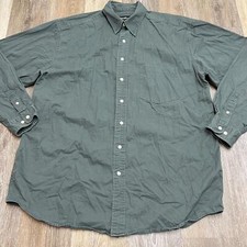 EDDIE BAUER Button Down Collared Green Casual Shirt Men's Size Large Tall