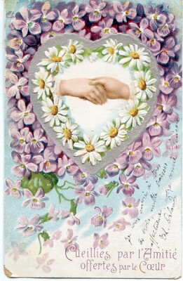 AFFECTUEUSE AMITIE - Carte postale ancienne et vue d'Hier et Aujourd