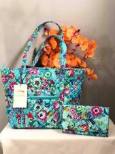 Nwt Vera Bradley X Disney Ariel Floral Little Mermaid Small Tote Bag + Wallet