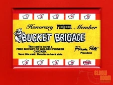 Pioneer Chicken Bucket Brigade member card art 2x3" fridge magnet 70s 80s