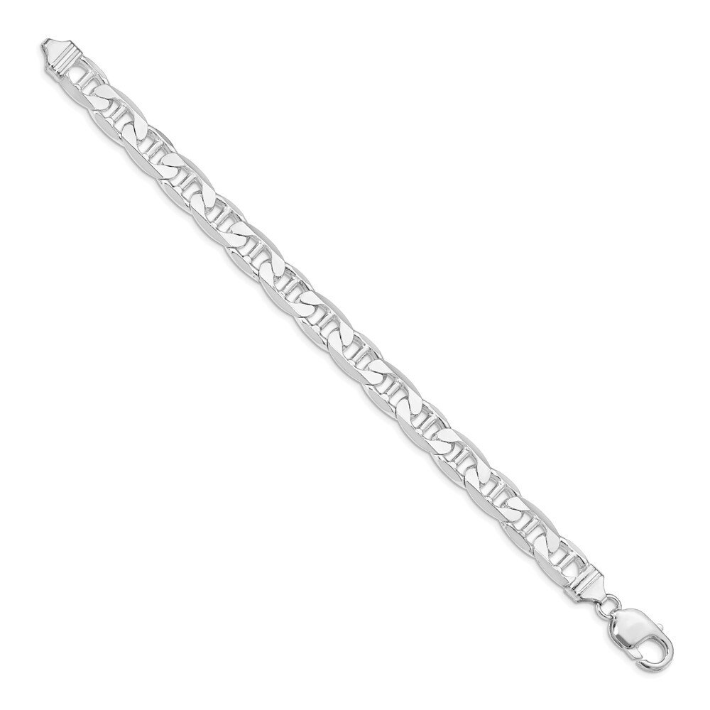 Sterling Silver 9.5mm Flat Anchor Chain Bracelet for Womens Sterling Silver 9.5mm Flat Anchor Chain Bracelet for Womens