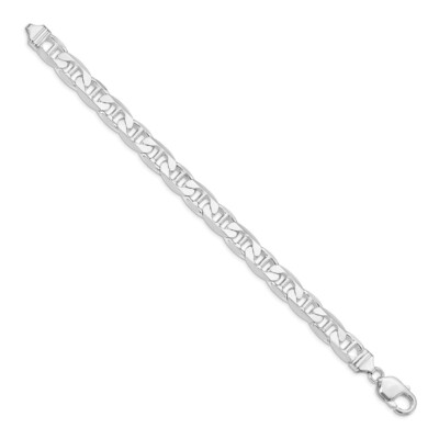 Sterling Silver 9.5mm Flat Anchor Chain Bracelet for Womens Sterling Silver 9.5mm Flat Anchor Chain Bracelet for Womens