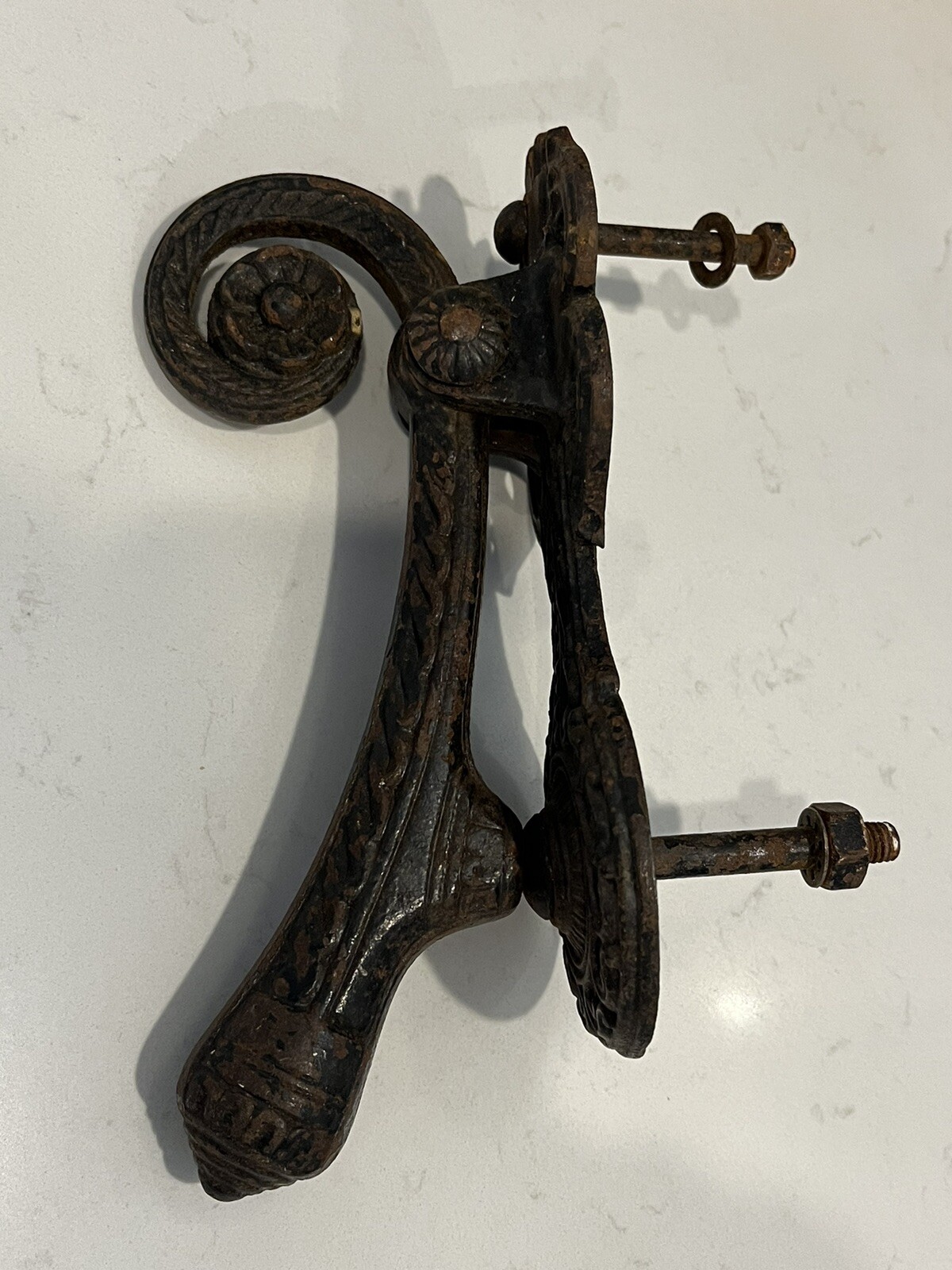 8" ANTIQUE 1882 VICTORIAN A. KENRICK & SONS No 421 SCROLLED DOORKNOCKER