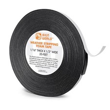 1/16in x 1/2in Weather Stripping Foam Insulation Tape, Doors, Windows, Sliding