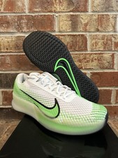 New 12.5 Nike Zoom Vapor 11 HC Tennis White Poison Green Black DR6966-106 Men