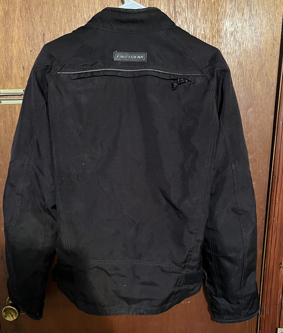 First Gear Men’s Med Hypertex Black Mesh Motorcycle Jacket Padded Riding W Liner eBay