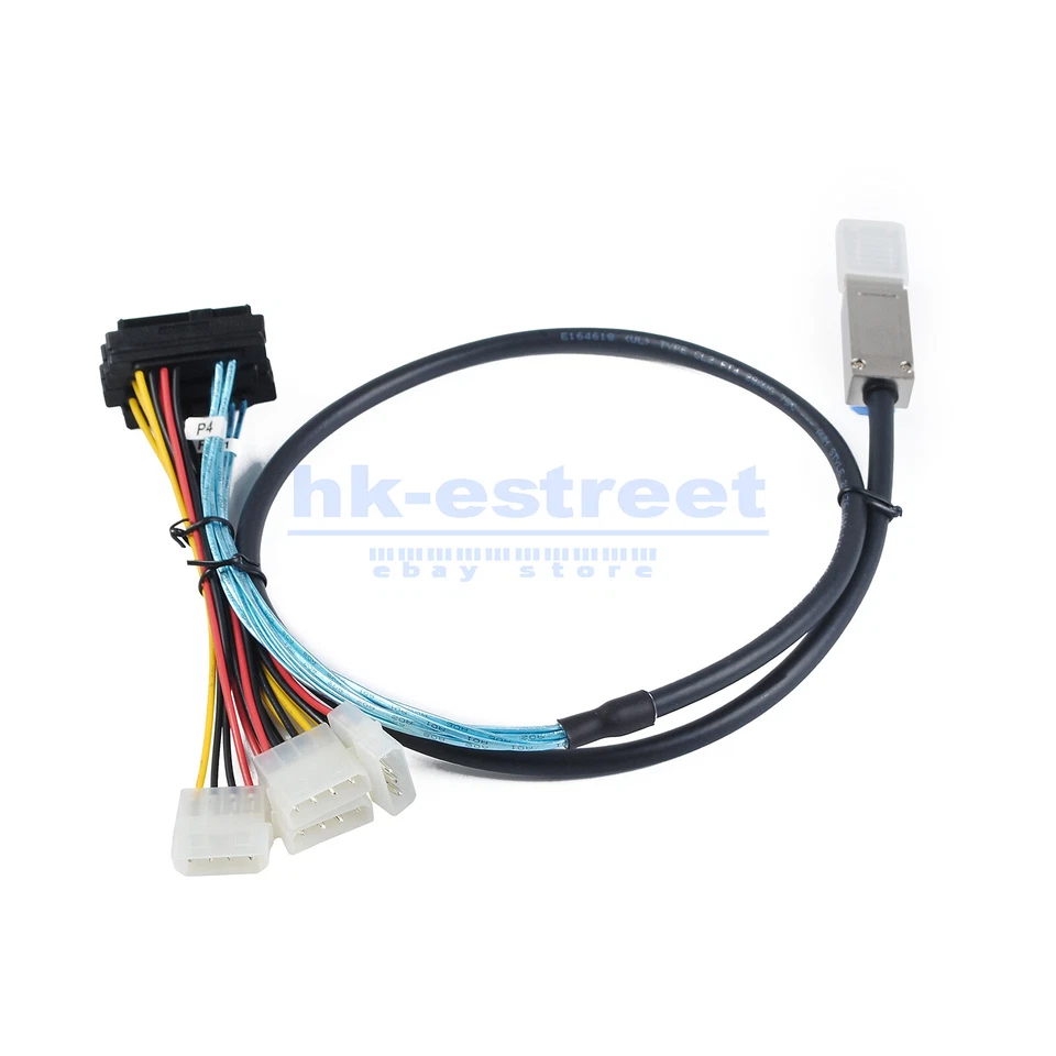 TOP new Mini SAS SFF-8088 to 4X SFF-8482IDE Internal HD Cable with SATA Power 2M - Image 3 of 4
