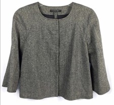Laundry By Shelli Segal Wool Silk Gray Jacket Size 6 Cropped