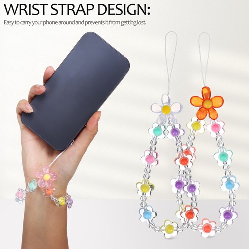 7 Pcs Mobile Phone Bracelet Beaded Lanyard Charms Cellphone Strap Flower - 第 9/11 張圖片