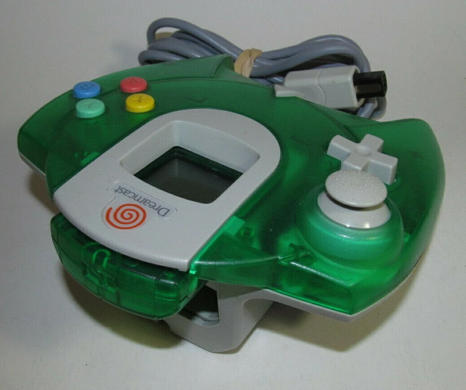 Mando a distancia oficial OEM Sega Dreamcast verde transparente con VMU - BATERÍAS NUEVAS Foto 3 de 4