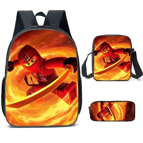 Ninjago Anime 3tlg/Set Rucksack Schüler Schule Umhängetasche Backpack Kinder 2024 - Bild 8 von 33