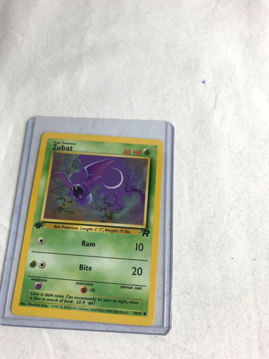 1995 zubat pokemon card value NEW Pokémon Card TEAM ROCKET 1st EDITION ZUBAT 70/82