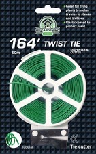 2pks - 164' Garden Plant Support Twist Tie Green Wire with Cutter