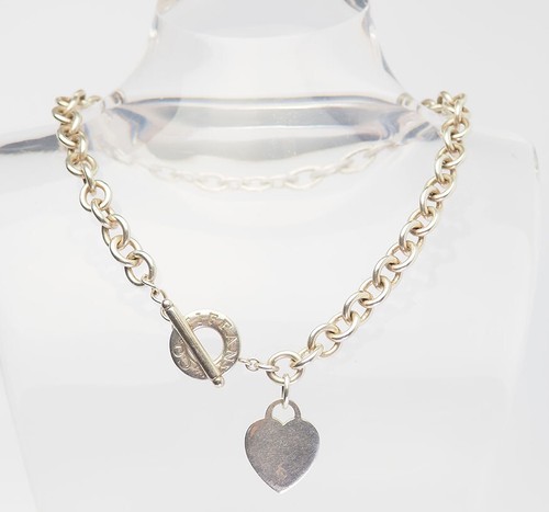 Vintage heavy sterling silver heart tag 